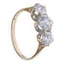 9ct Yellow Gold Cubic Zirconia Three Stone Ring