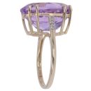 9ct Yellow Gold 0.05ct Diamond And Amethyst Single Stone Ring