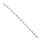 14ct Yellow Gold 0.07ct Diamond And Sapphire Bracelet 7"