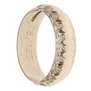 9ct Yellow Gold Patterned Edge Wedding Band 6.1mm