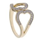 9ct Yellow Gold 0.30ct Brilliant Cut Diamond Hearts Fancy Ring