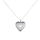 Silver Heart Patterned Locket and Chain 18" By Icesia