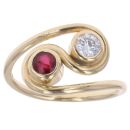 18ct Yellow Gold 0.25ct Diamond And Ruby Ring