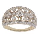 9ct Yellow Gold 1.00ct Brilliant Cut Diamond Fancy Ring