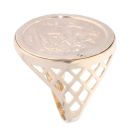 9ct Yellow Gold St George Coin Ring