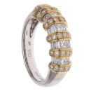 18ct Yellow and White Gold 1.20ct Brilliant, Princess and Baguette Cut Diamond Fancy Ring
