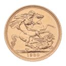 1980 Elizabeth II Decimal Portrait UK Full Sovereign Coin