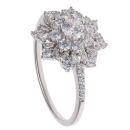 Silver Cubic Zirconia Floral Cluster Ring By Icesia
