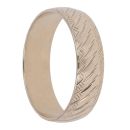 9ct Yellow Gold Patterned Lines Wedding Band 4.89mm