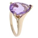 9ct Yellow Gold Amethyst Pear Solitaire Ring