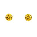 9ct Yellow Gold Citrine Cubic Zirconia Stud Earrings 5mm