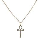 9ct Yellow Gold Ankh Cross Pendant and Belcher Chain 16"