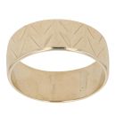 9ct Yellow Gold Zigzag Patterned Wedding Band 6mm