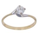 18ct Yellow And White Gold 0.50ct Brilliant Cut Diamond Solitaire Ring