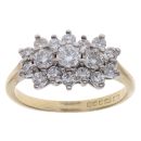 18ct Yellow Gold 1.00ct Brilliant Cut Diamond Cluster Ring