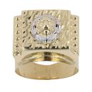 14ct Yellow And White Gold Lion Signet Ring