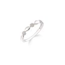 9ct White Gold 0.10ct Natural Diamond Twist Bridal Ring