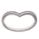 9ct White Gold 0.10ct Brilliant Cut Diamond Wishbone Ring