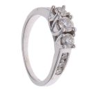18ct White Gold 1.00ct Brilliant Cut Diamond Trilogy Ring