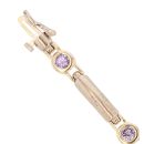 9ct Yellow Gold Tanzanite Brushed Bar Bracelet 6.5"