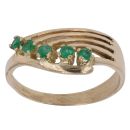 14ct Yellow Gold Emerald Five Stone Ring