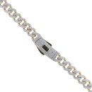 14ct Yellow Gold Monaco Curb Classic Full Cubic Zirconia Pave Lock Chain 20"