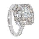 18ct White Gold Est 1.88cts Diamond Cluster Ring by Anya Belle