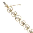 9ct Yellow Gold 0.50ct Brilliant Cut Diamond Heart Bracelet 7"