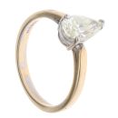 18ct Yellow Gold 1.32ct Pear Cut Diamond Solitaire Ring