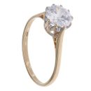 9ct Yellow Gold Cubic Zirconia Solitaire Ring