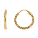 22ct Yellow Gold Diamond Cut Hoop Earrings