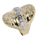 14ct Yellow and White Gold Greek Key Ring