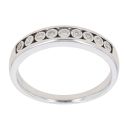 9ct White Gold 0.05ct Diamond Half Eternity Ring