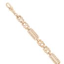 9ct Yellow Gold Cubic Zirconia Stars and Bars Bracelet 8"
