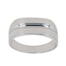 9ct White Gold Line Patterned Signet Ring