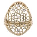 9ct Yellow and White Gold Patterned Fancy Ring