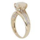 9ct Yellow Gold 0.05ct Diamond and Opal Single Stone Ring