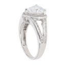 Silver Cubic Zirconia Heart Cluster Ring by Icesia