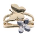 14ct Yellow and White Gold Butterfly and Flower Fancy Ring