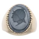 9ct Yellow Gold Hematite Centurion Signet Ring