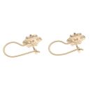 14ct Yellow Gold Child's Cubic Zirconia & Red Enamel Flower Earrings