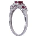 9ct White Gold 0.05ct Diamond and Ruby Ring