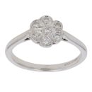 9ct White Gold 0.10ct Brilliant Cut Diamond Cluster Ring