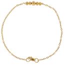 22ct Yellow Gold Five Bead Bracelet 6.5"