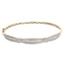 14ct Yellow Gold 1.30ct Brilliant and Baguette Cut Diamond Bangle