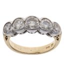 18ct Yellow Gold 1.75ct Brilliant Cut Diamond Five Stone Ring