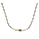 14ct Yellow Gold Monaco Classic Agua Pave Lock Cubic Zirconia Chain 16"
