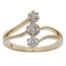 9ct Yellow Gold 0.33ct Brilliant Cut Diamond Twist Trilogy Ring