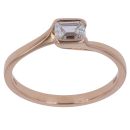 18ct Rose Gold 0.45ct Emerald Cut Lab Grown Diamond Solitaire Twist Ring