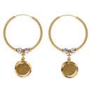 22ct Yellow Gold Satelite Drop Hoop Earrings